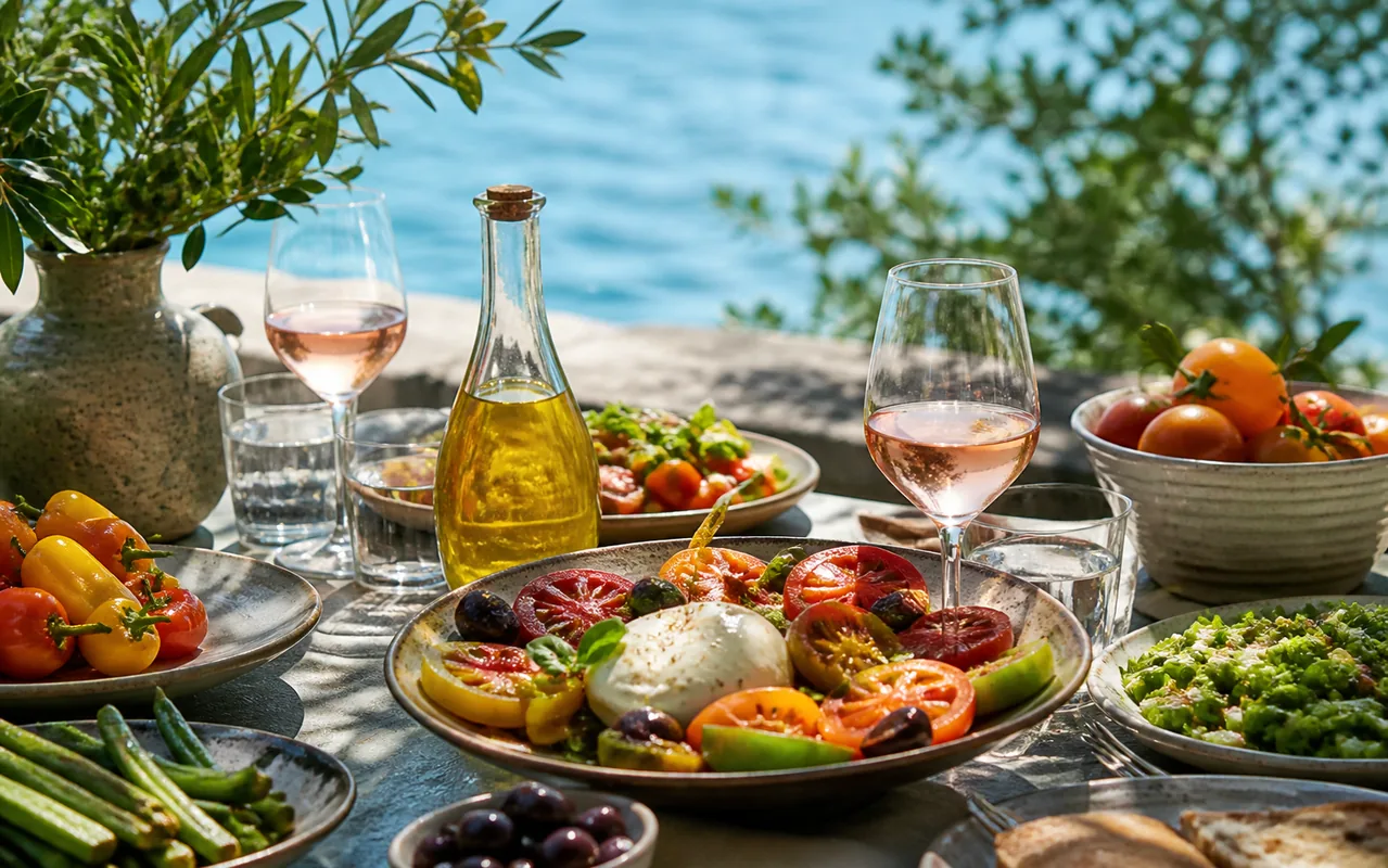 Assiette méditerranéenne en terrasse