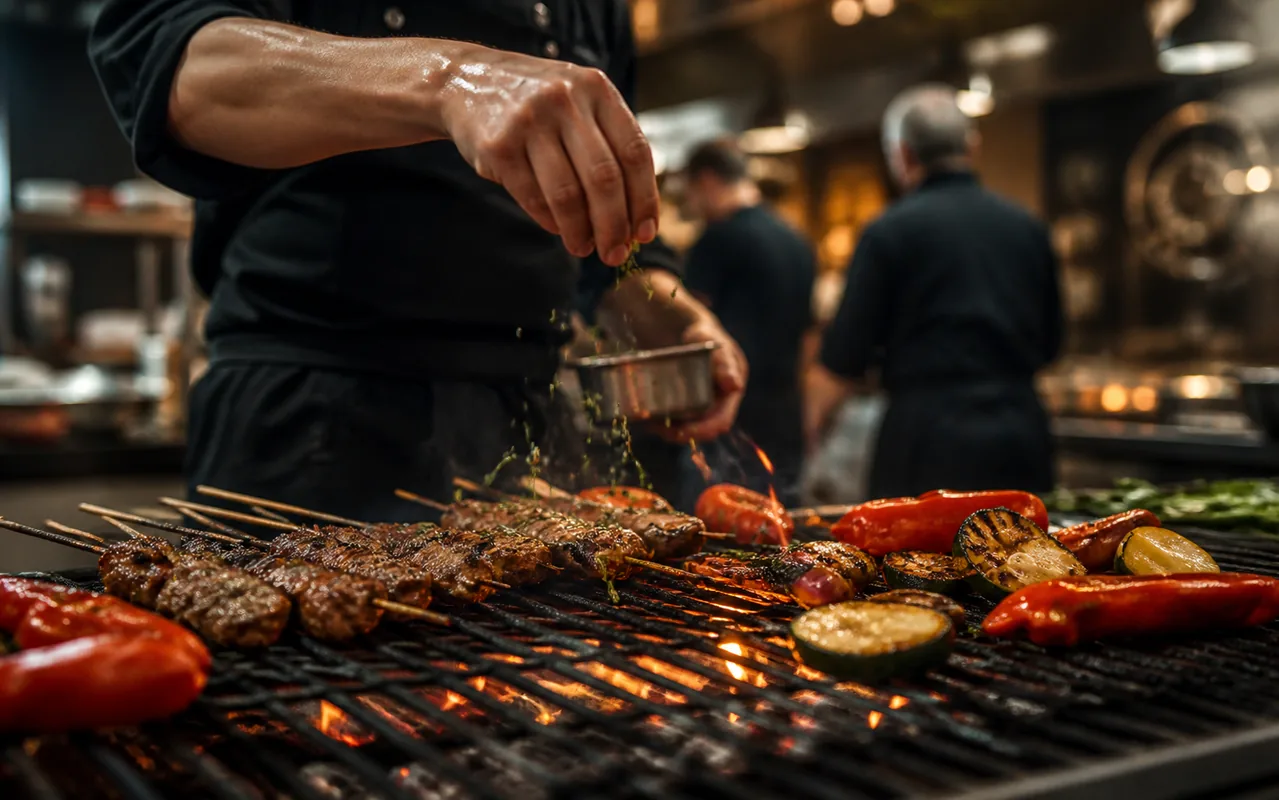 Illustration d’ambiance pour burgers et grillades