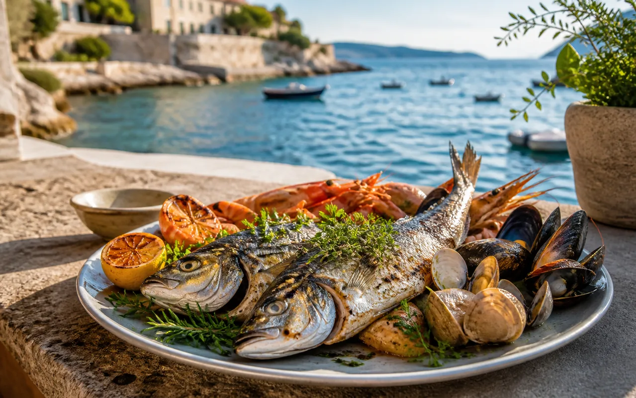Illustration d’ambiance pour poissons et fruits de mer